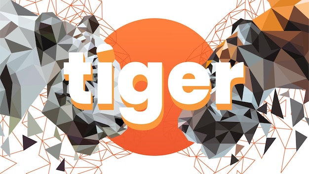 Papier Peint Abstrait Visage De Tigre Low Poly