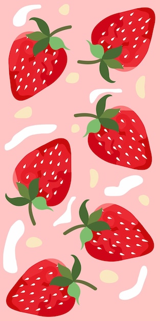 Papier peint à la fraise