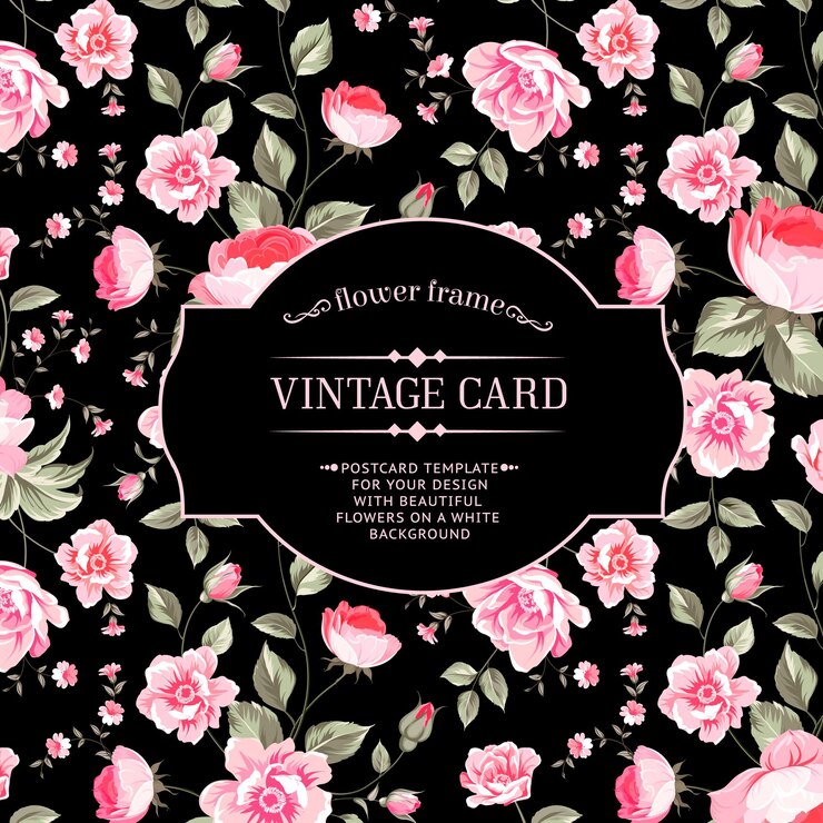 Papier peint luxueux de pivoine dans le style vintage. Carte florale avec bourgeons de fleurs sur fond noir linéaire. Illustration vectorielle.