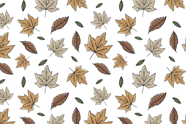 Papier peint à motifs de feuilles d'automne différentes
