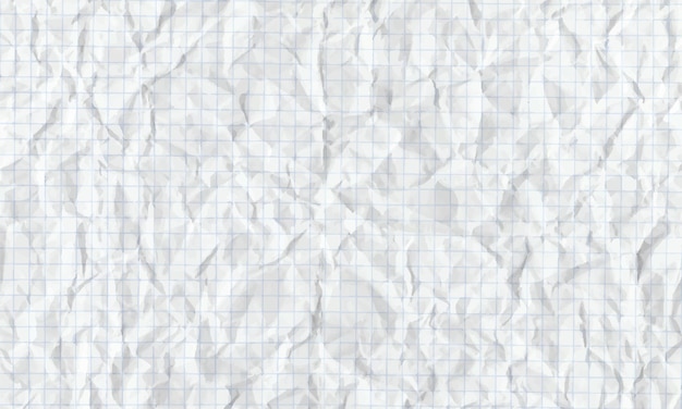 Vecteur papier quadrillé froissé. texturé avec fond d'ombres. illustration vectorielle de stock.
