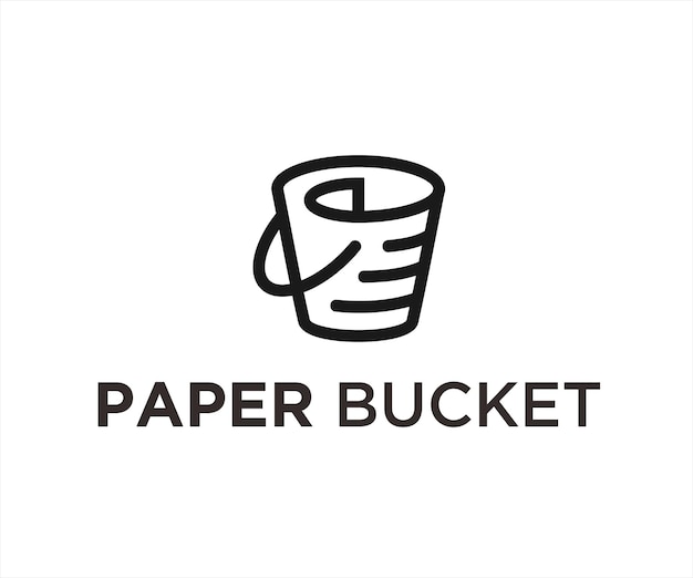 Papier Seau Logo Design Illustration Vectorielle