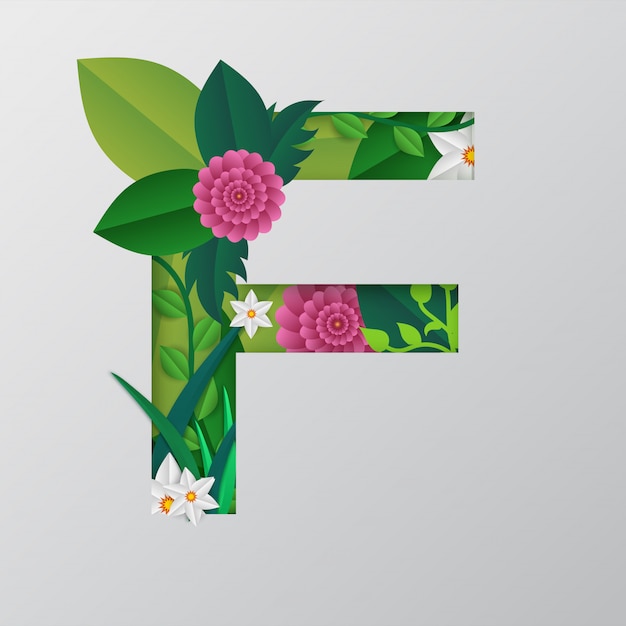 Papier Vecteur Coupe Style Alphabet F