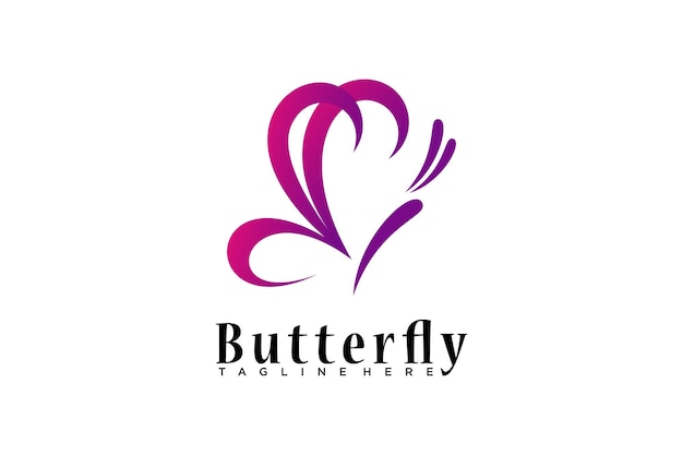 papillon beauté logo design concept unique vecteur premium