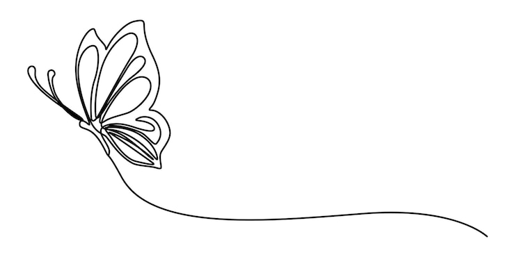 Vecteur le papillon dans un dessin en ligne continue le papillons dans un dessins en ligne continue belle volée