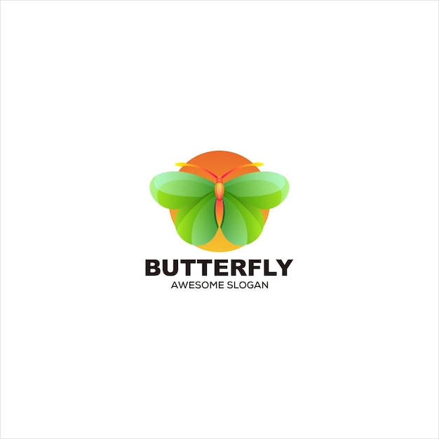 papillon logo vecteur dégradé coloré