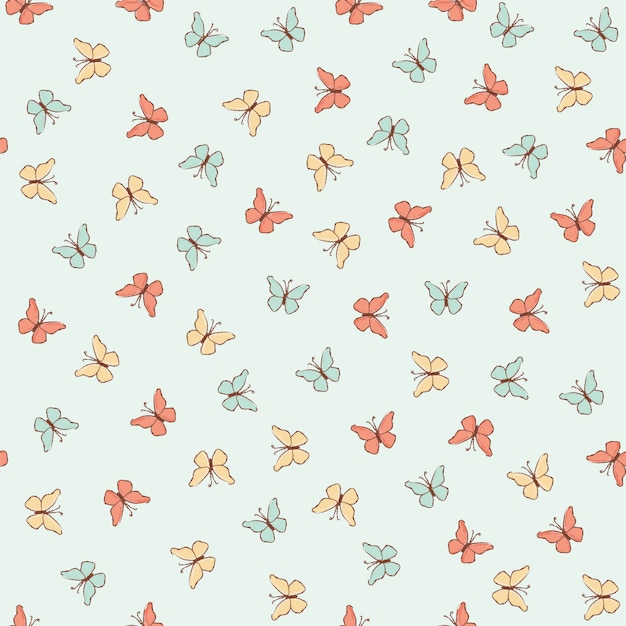 Vecteur papillon printemps printemps seamless pattern