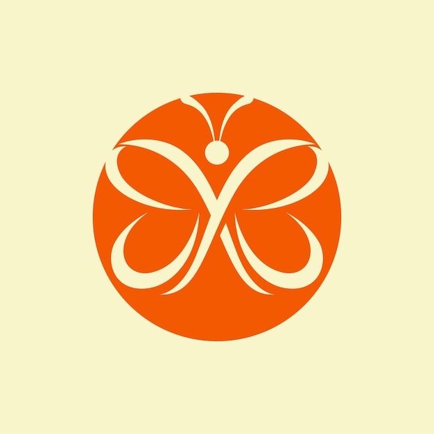 Papillon Silhouette Avec Modèle De Logo Cercle