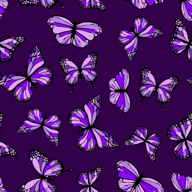 Vecteur papillons violets sans soudure