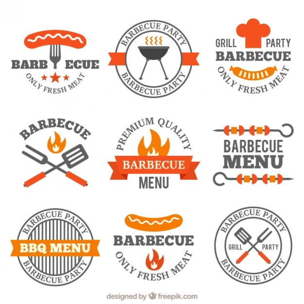 Paquet De Décoration Badges Barbecue Plat