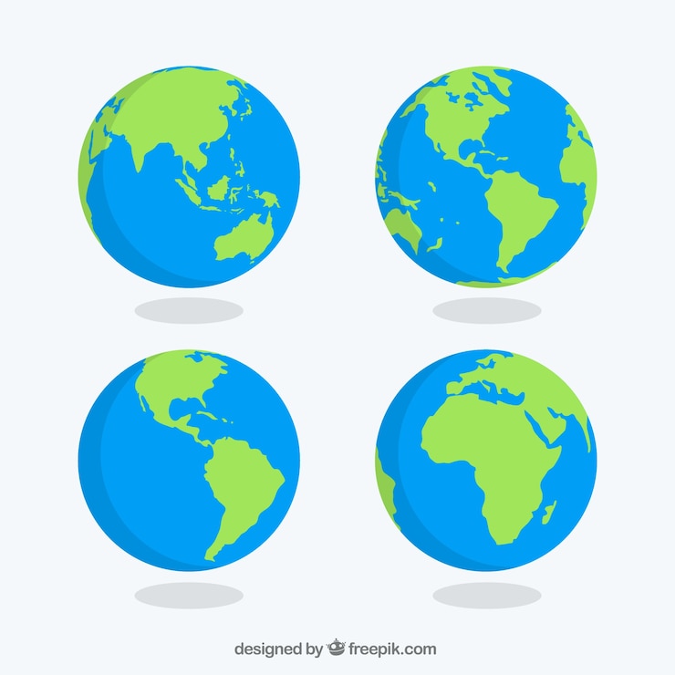 Vecteur paquet de globes terrestres