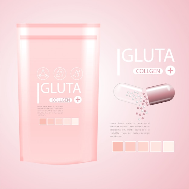 Paquet De Glutathion Avec Capsule Et Le Troisième Ingrédient