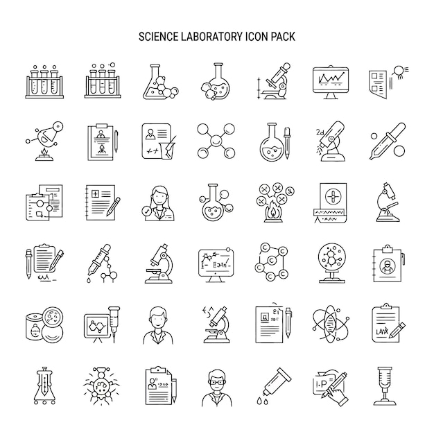 Le paquet d'icônes du laboratoire scientifique