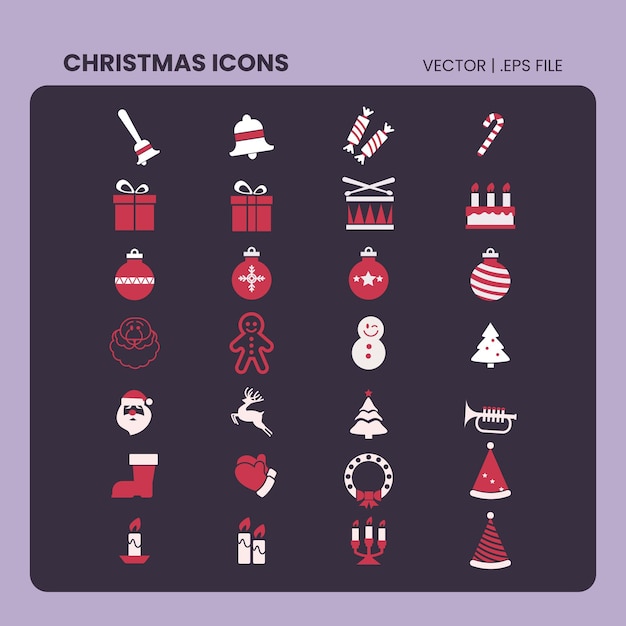 Le paquet d'icônes vectorielles de Noël