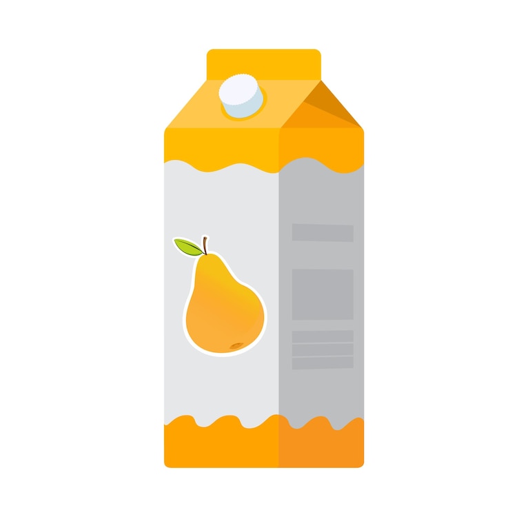 Vecteur paquet de jus de poire illustration vectorielle boîte de jus