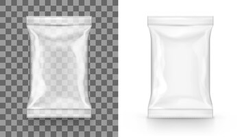 Paquet de sac de sachet de collation alimentaire transparent blanc blanc
