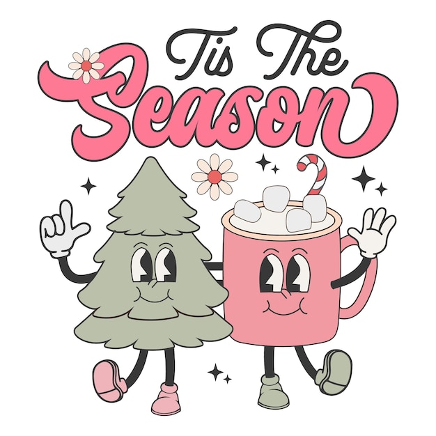 Le paquet de sublimation de Noël roses rétro