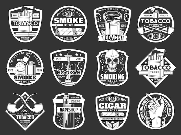 Paquets de cigarettes cigare tête de mort tabac feuille vape