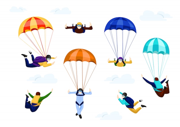 Parachutistes Sur Parachute