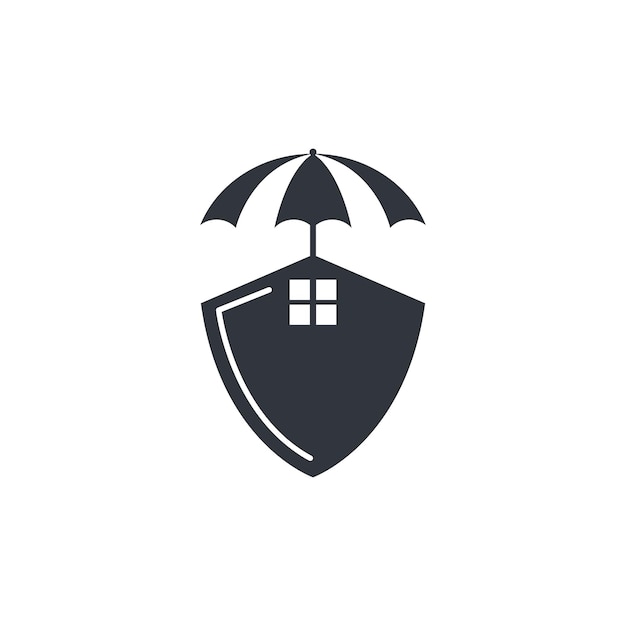 Parapluie maison logo vecteur icône de l'illustration de l'assurance