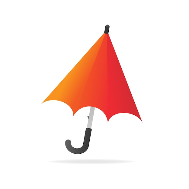 Parapluie orange avec illustration vectorielle d'ombre Parasol symbole de protection contre la pluie isolé Vecteur EPS 10