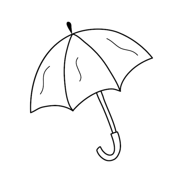 Parapluie Simple De Style Doodle En Noir