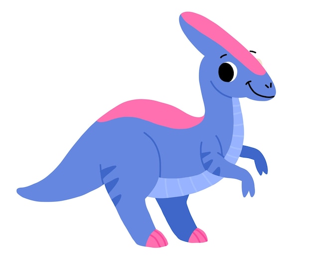 Parasaurolophus De Dessin Animé Dessiné à La Main Dino Mignon