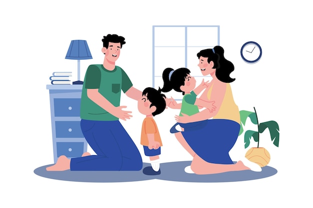Parent au foyer jonglant avec la garde des enfants et les tâches ménagères
