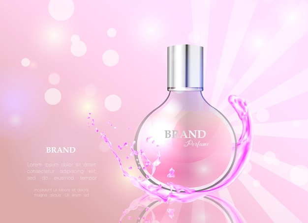Parfum de style réaliste dans une bouteille en verre.