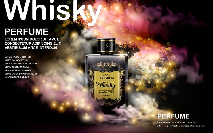 Vecteur parfum de whisky noir