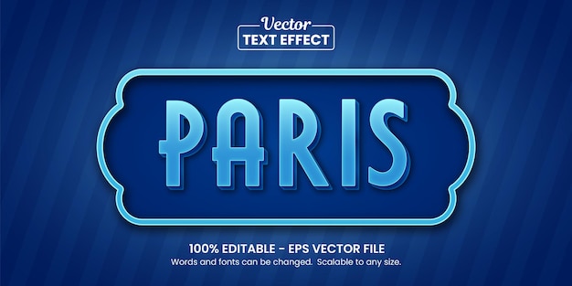 Paris bleu, effet de texte modifiable