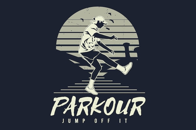 Parkour Saute De La Conception De La Silhouette