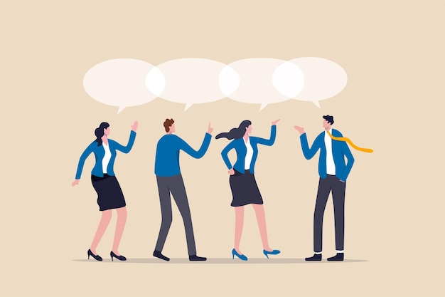 Partage d'opinion de travail d'équipe, idée de partage de réunion d'équipe.