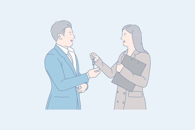 Partenariat commercial dessiné à la main