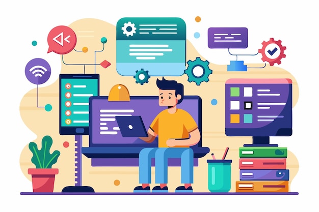 Les participants apprennent à coder dans un atelier interactif explorant divers concepts et outils de programmation dans un environnement collaboratif