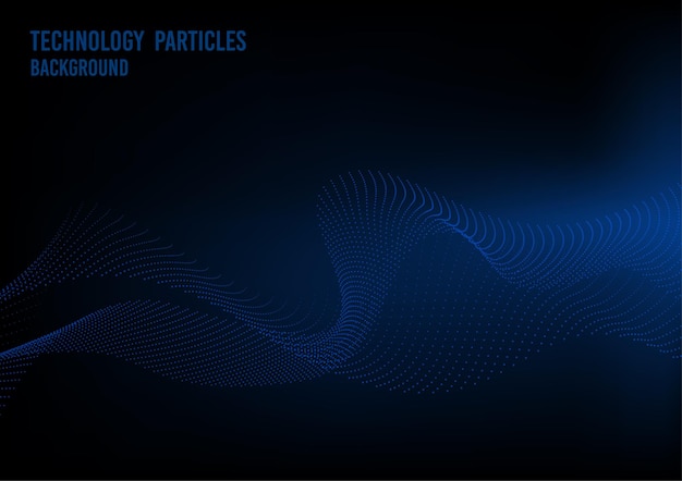 Particule Bleue Abstraite Du Modèle De Technologie D'illustration Ondulée D'élément De Points. Chevauchement De L'arrière-plan Numérique De Perspective