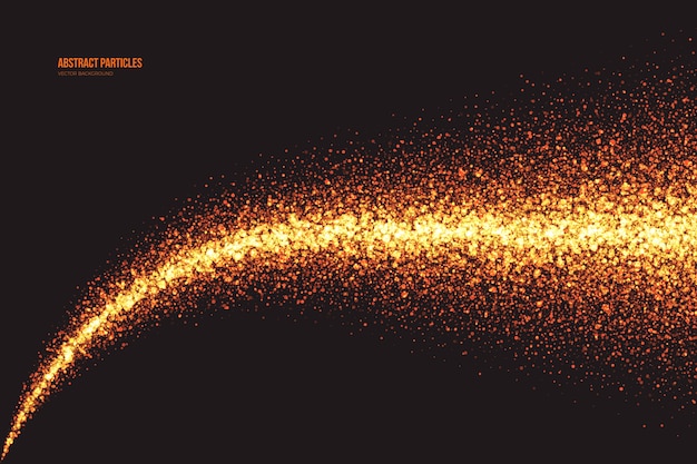 Particules brillantes chatoyantes dorées brillantes sur fond abstrait