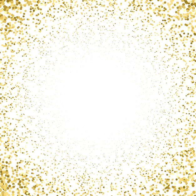 Vecteur particules de couleur or vecteur étincelles effet poussière brillante confettis texture art luxe magie riche artistique abstrait dégradé radial fond blanc