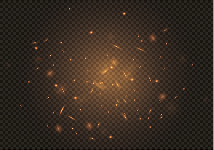 Vecteur particules de feu. étincelle volante dans l'air.