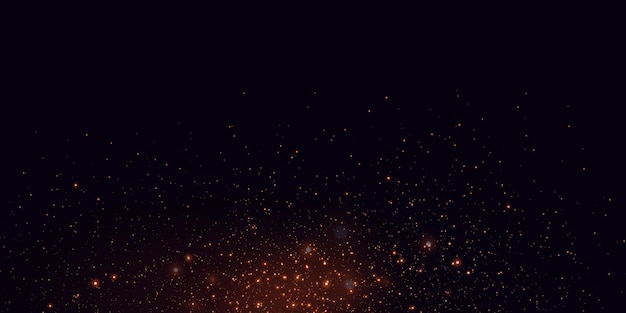 Des particules de lumière brillantes, des étincelles de feu volantes avec l'éclat d'un éclair et d'une explosion.
