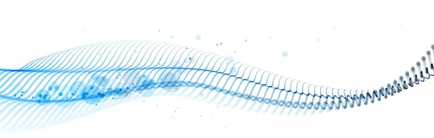 Particules En Pointillés Vecteur De Flux D'ondes Technologie Abstraite Et Arrière-plan Scientifique, Flux De Données Volumineuses, Couleurs Mélangées, Beau Mouvement De Matrice De Points De Conception D'abstraction De Lumière Aérée 3d.