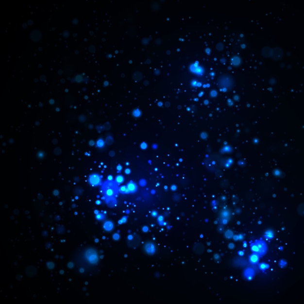 Vecteur particules de poussière magiques bleues étincelantes