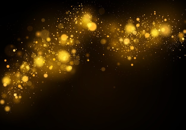 Des particules de poussière magiques étincelantes. Effet bokeh abstrait.