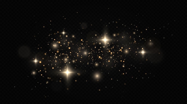 Particules de poussière magiques scintillantes Effet bokeh Poussière jaune