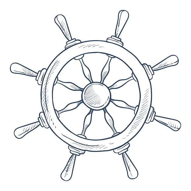 Partie De Navire De Direction Ou De Gouvernail De Direction De Symbole Marin