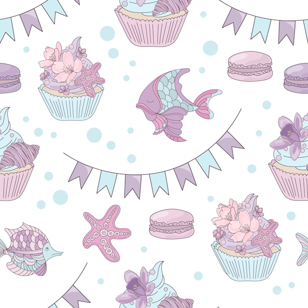 Partie Sous-marine Seamless Pattern