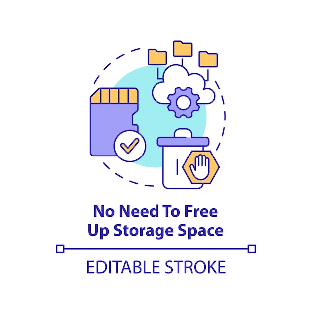 Pas Besoin De Libérer L'icône De Concept D'espace De Stockage