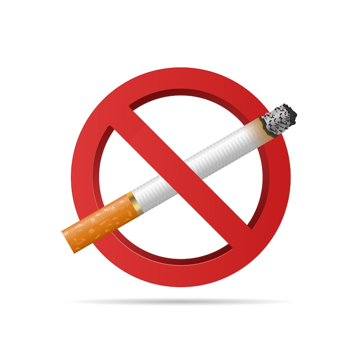 Vecteur pas de panneau ou d'icône pour le tabagisme pas de campagne de sensibilisation au tabagisme