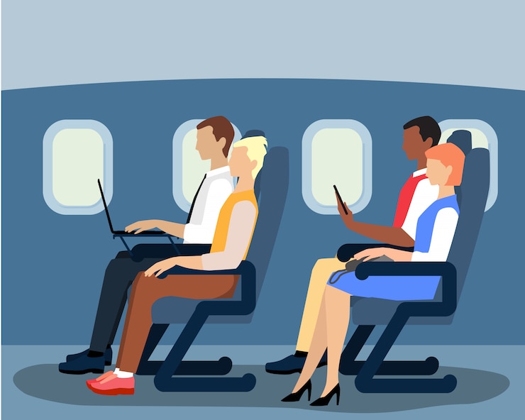 Vecteur des passagers aériens dans l&#39;avion