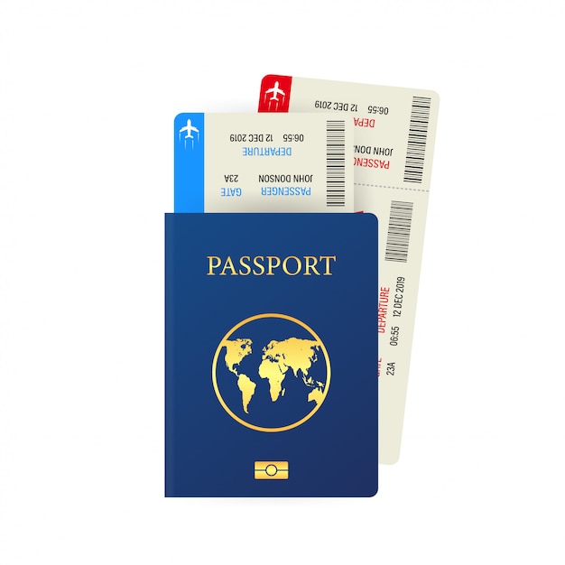 Passeport et carte d'embarquement isolé sur blanc